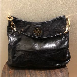 Tory Burch Black Slouchy Chain Handle Purse